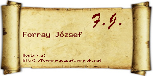 Forray József névjegykártya