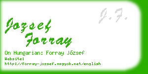 jozsef forray business card